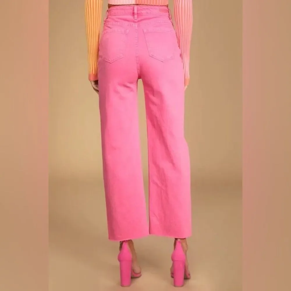 Blank NYC | The Baxter Pink Denim High-Waisted Straight Jeans